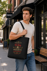 In God We Trust, In Insurance We Beg Eco Tote Bag — Organic Cotton Insurance Protest Tote | Prior Authorize This
