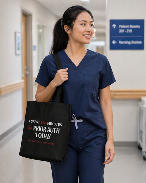 I Spent 120 Minutes on Prior Auth Today Eco Tote Bag — Organic Cotton Healthcare Worker Tote | Prior Authorize This
